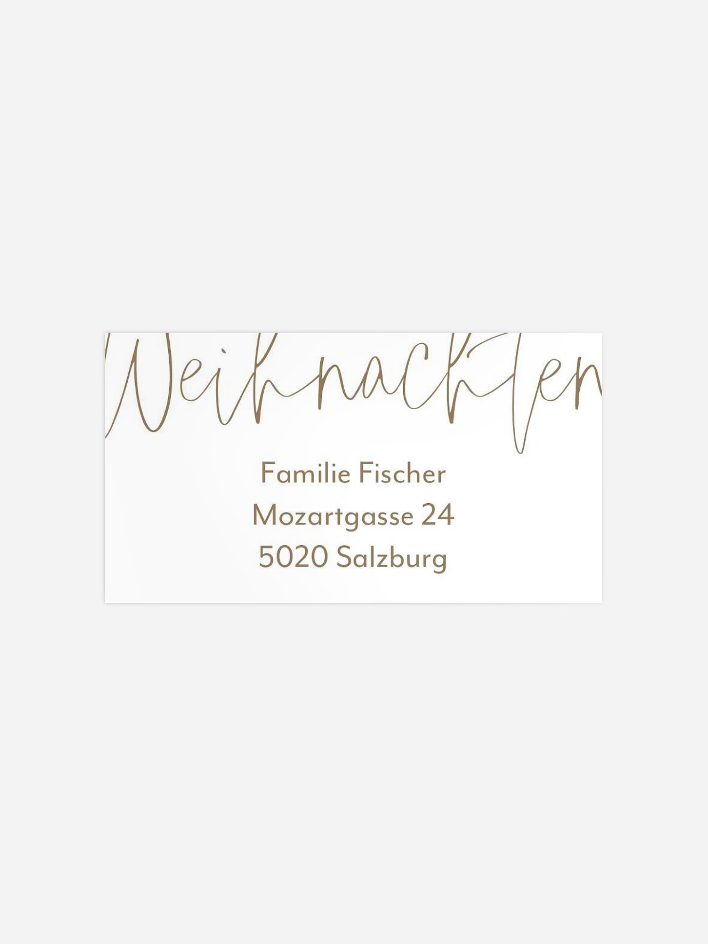 Empfängeraufkleber Weihnachten Pure Christmas Kraftpapier