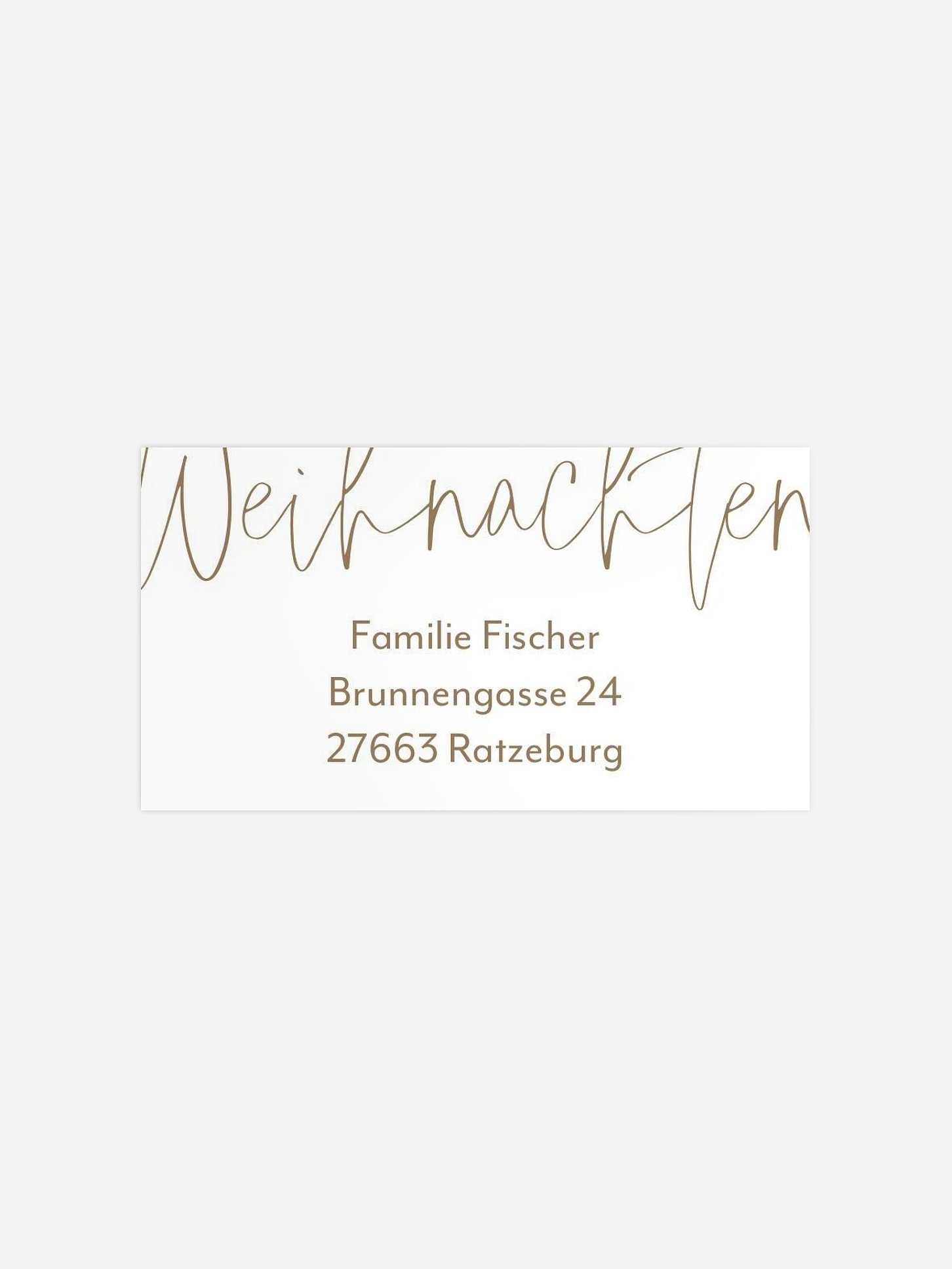 Empfängeraufkleber Weihnachten Pure Christmas Kraftpapier