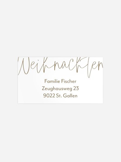 Empfängeraufkleber Weihnachten Pure Christmas Kraftpapier