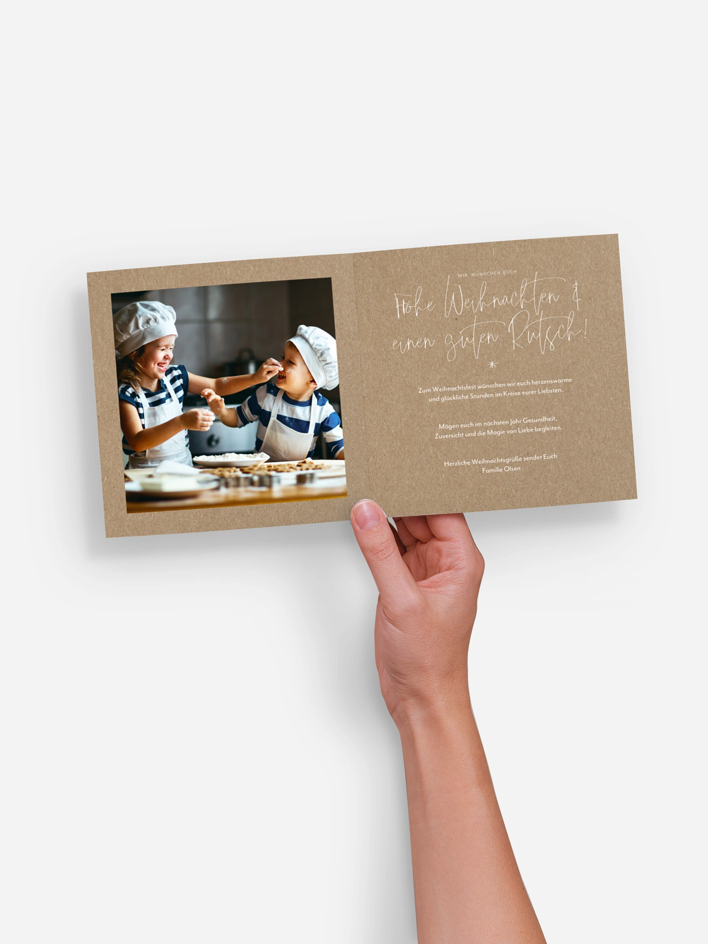 Weihnachtskarte Pure Christmas Kraftpapier