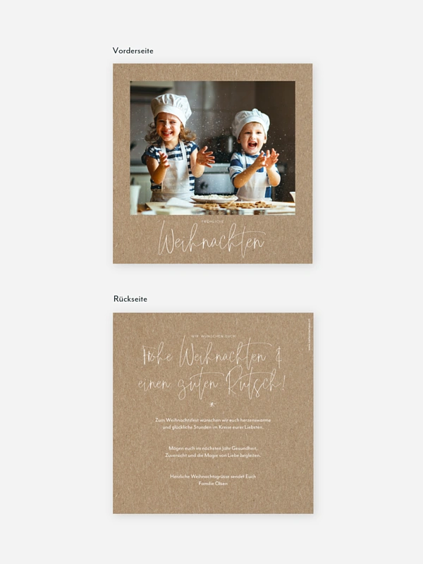 Weihnachtskarte Pure Christmas Kraftpapier