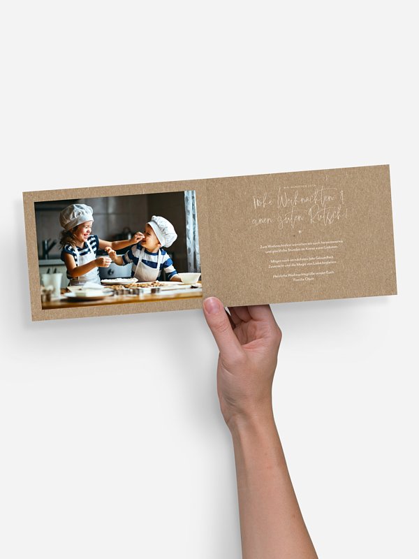Weihnachtskarte Pure Christmas Kraftpapier
