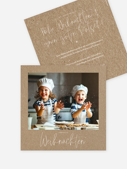 Weihnachtskarte Pure Christmas Kraftpapier