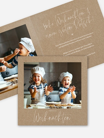 Weihnachtskarte Pure Christmas Kraftpapier