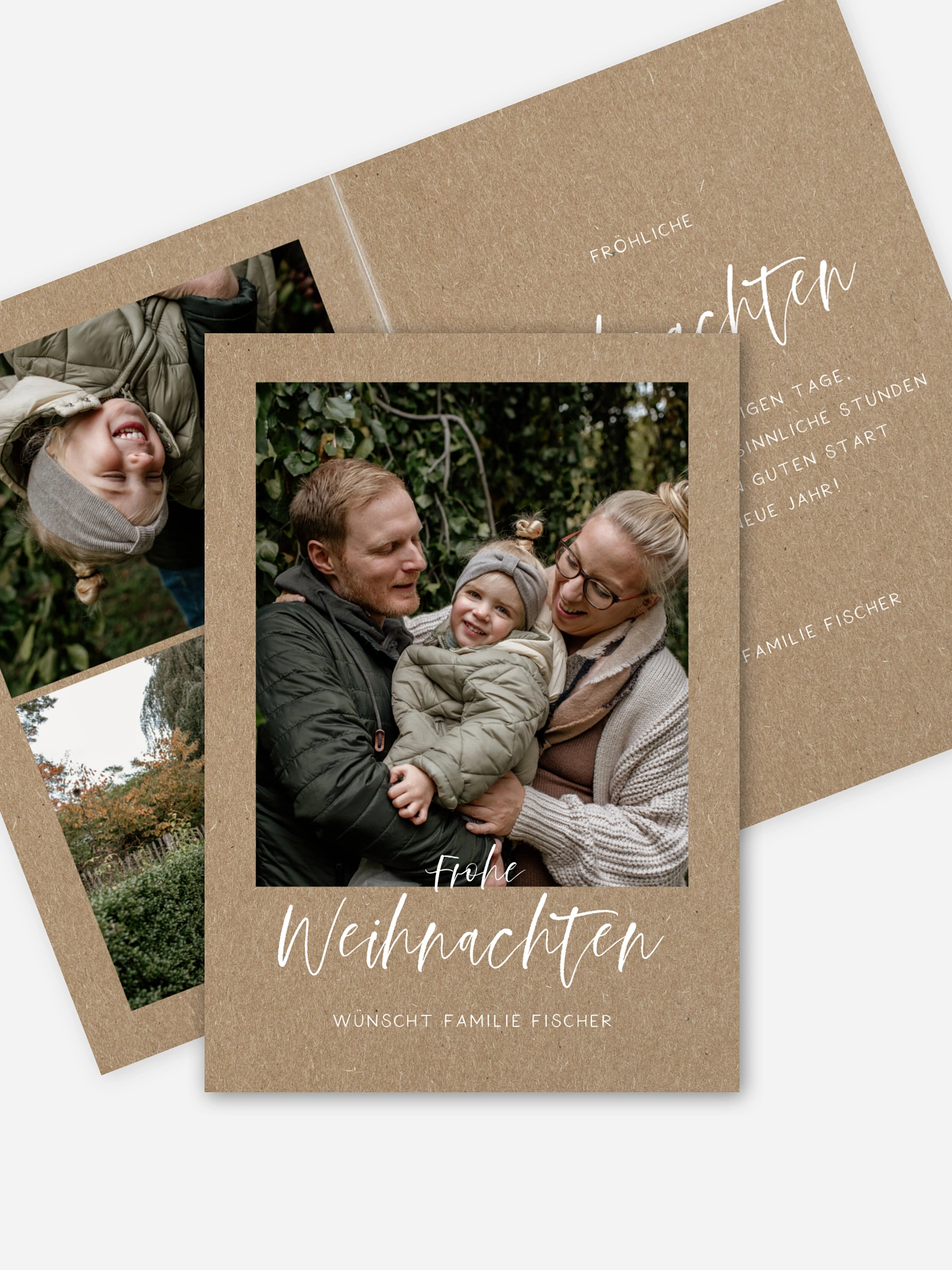 Weihnachtskarte Love & Laughter Kraftpapier