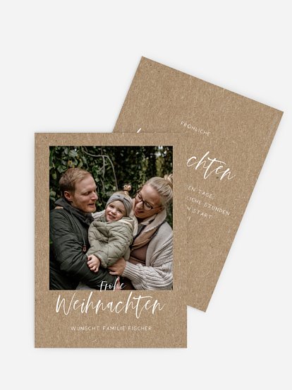 Weihnachtskarte Love & Laughter Kraftpapier