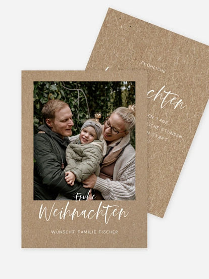 Weihnachtskarte Love & Laughter Kraftpapier