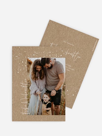 Weihnachtskarte Peaceful Kraftpapier