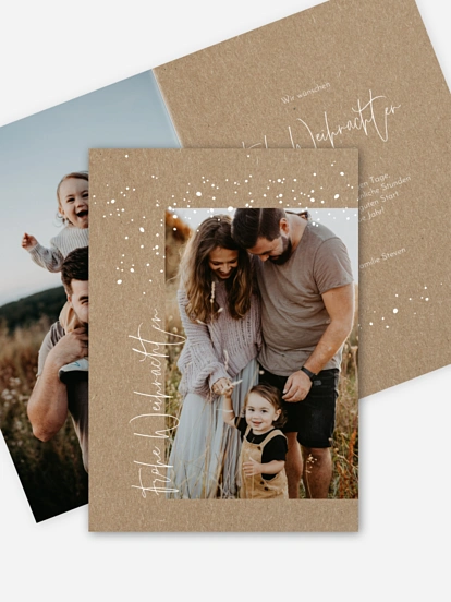 Weihnachtskarte Peaceful Kraftpapier