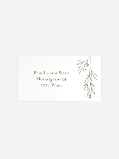 Empfängeraufkleber Weihnachten Mistel Kraftpapier