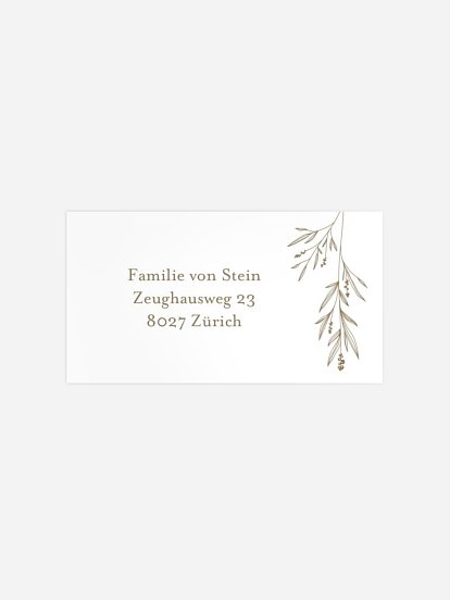 Empfängeraufkleber Weihnachten Mistel Kraftpapier