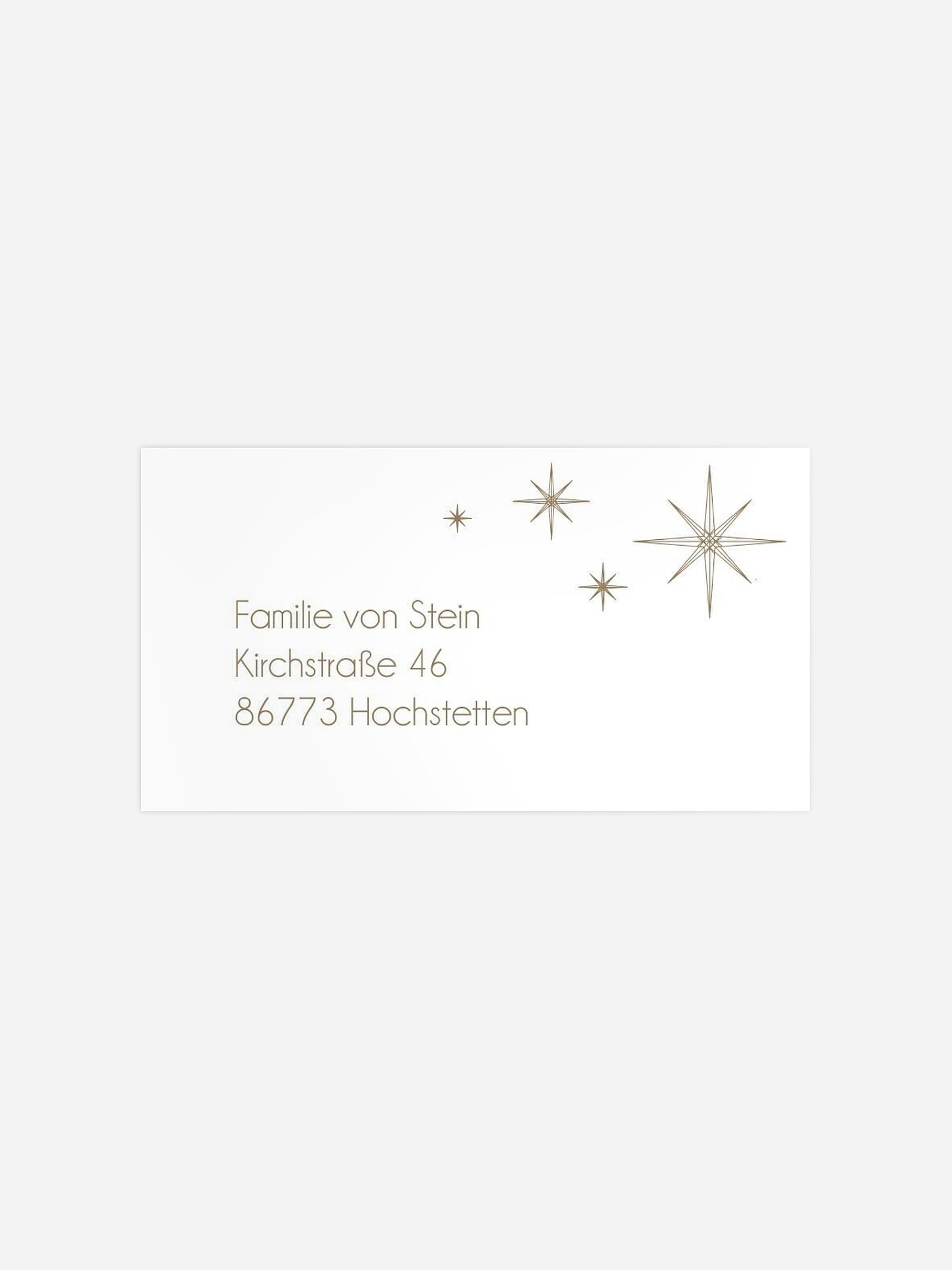 Empfängeraufkleber Weihnachten Delicate Stars