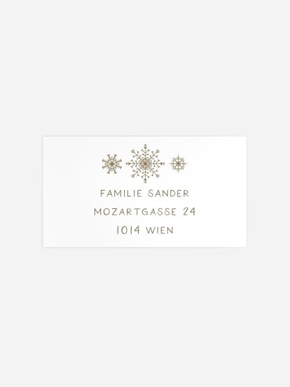 Empfängeraufkleber Weihnachten Snow Crystal