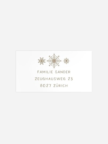 Empfängeraufkleber Weihnachten Snow Crystal