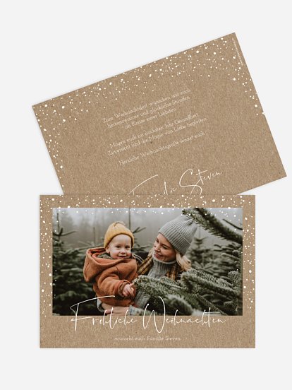 Weihnachtskarte Flockenzauber Kraftpapier