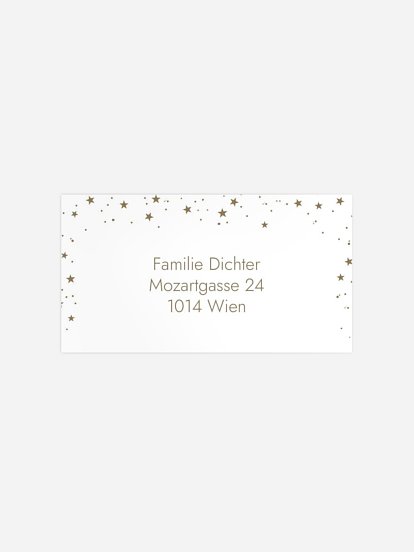 Empfängeraufkleber Weihnachten Stardust Kraftpapier