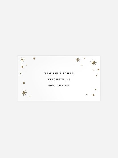 Empfängeraufkleber Weihnachten Joyful Stars Kraftpapier