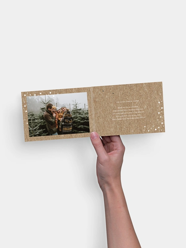 Weihnachtskarte Schillernde Weihnacht Kraftpapier