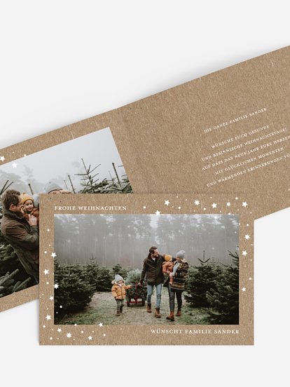 Weihnachtskarte Schillernde Weihnacht Kraftpapier