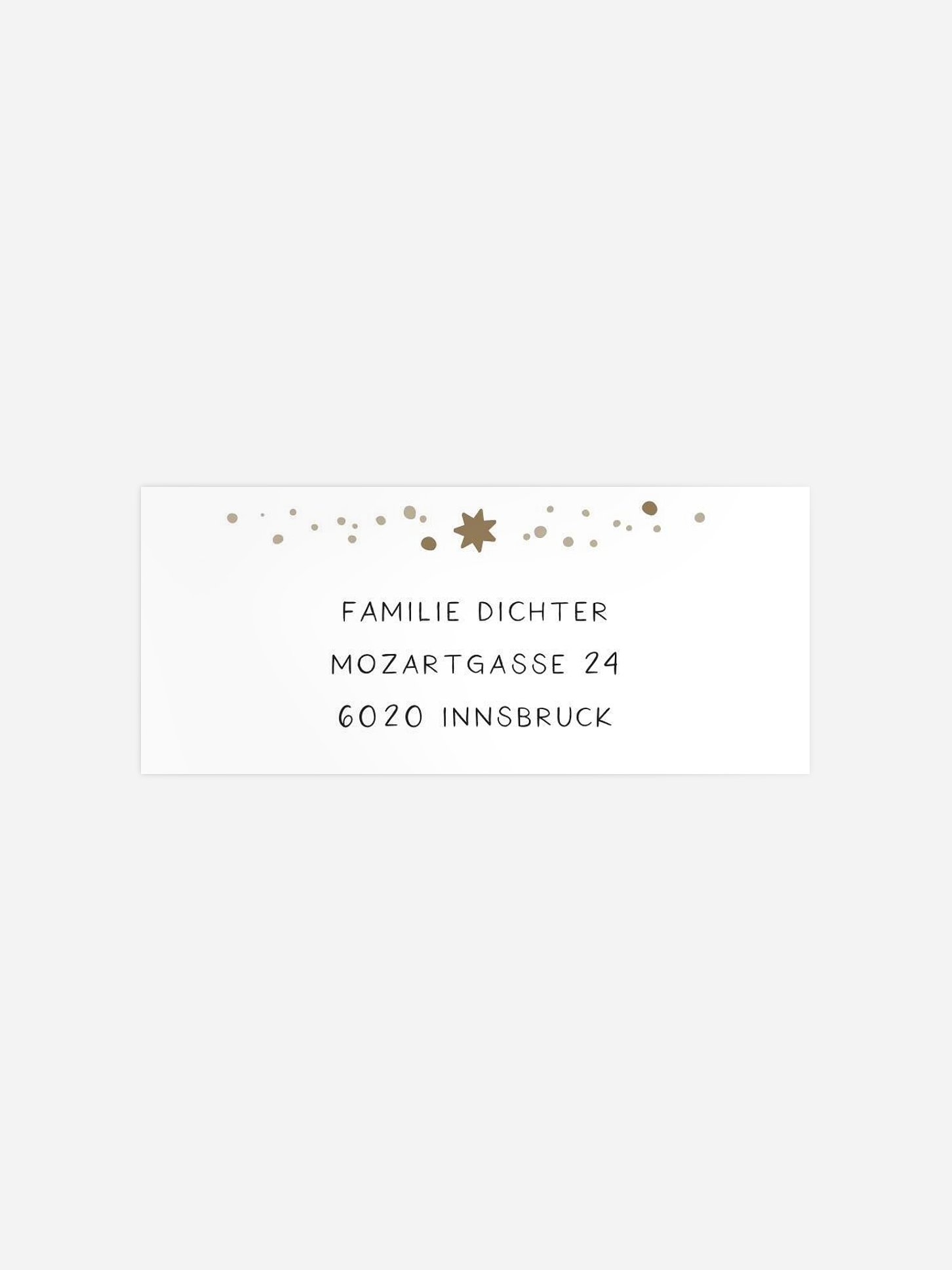 Absenderaufkleber Weihnachten Full of Stars Kraftpapier