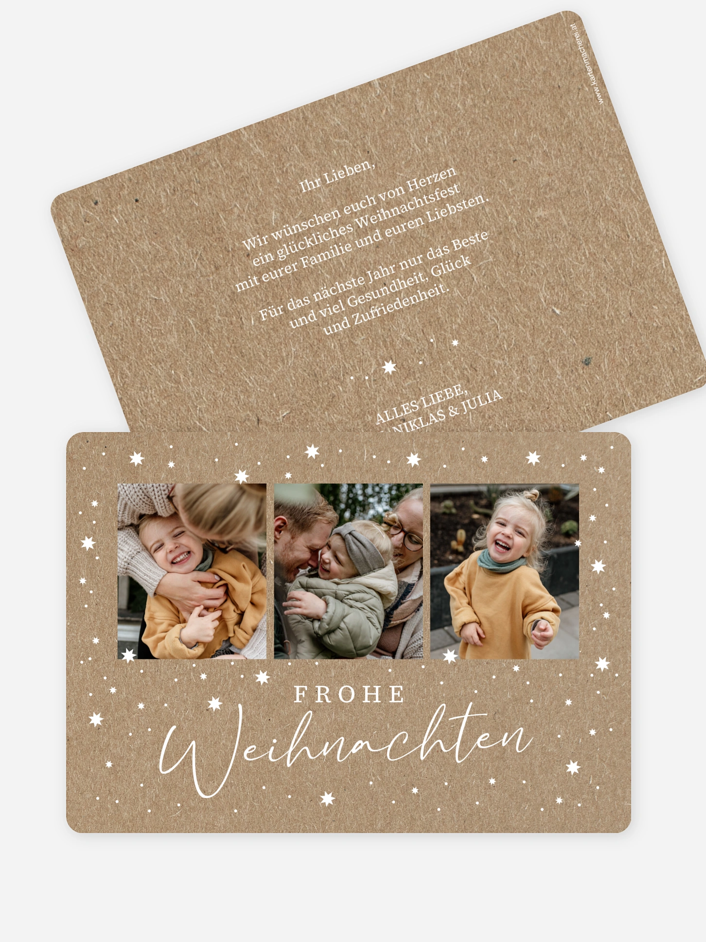 Weihnachtskarte Festhimmel Kraftpapier