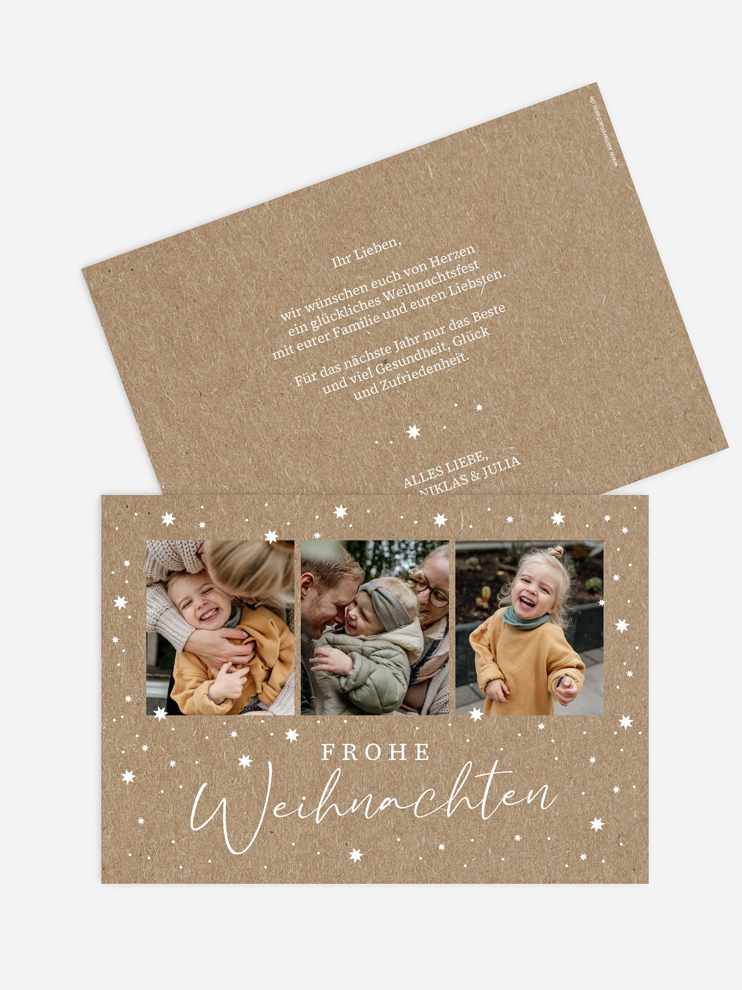 Weihnachtskarte Festhimmel Kraftpapier