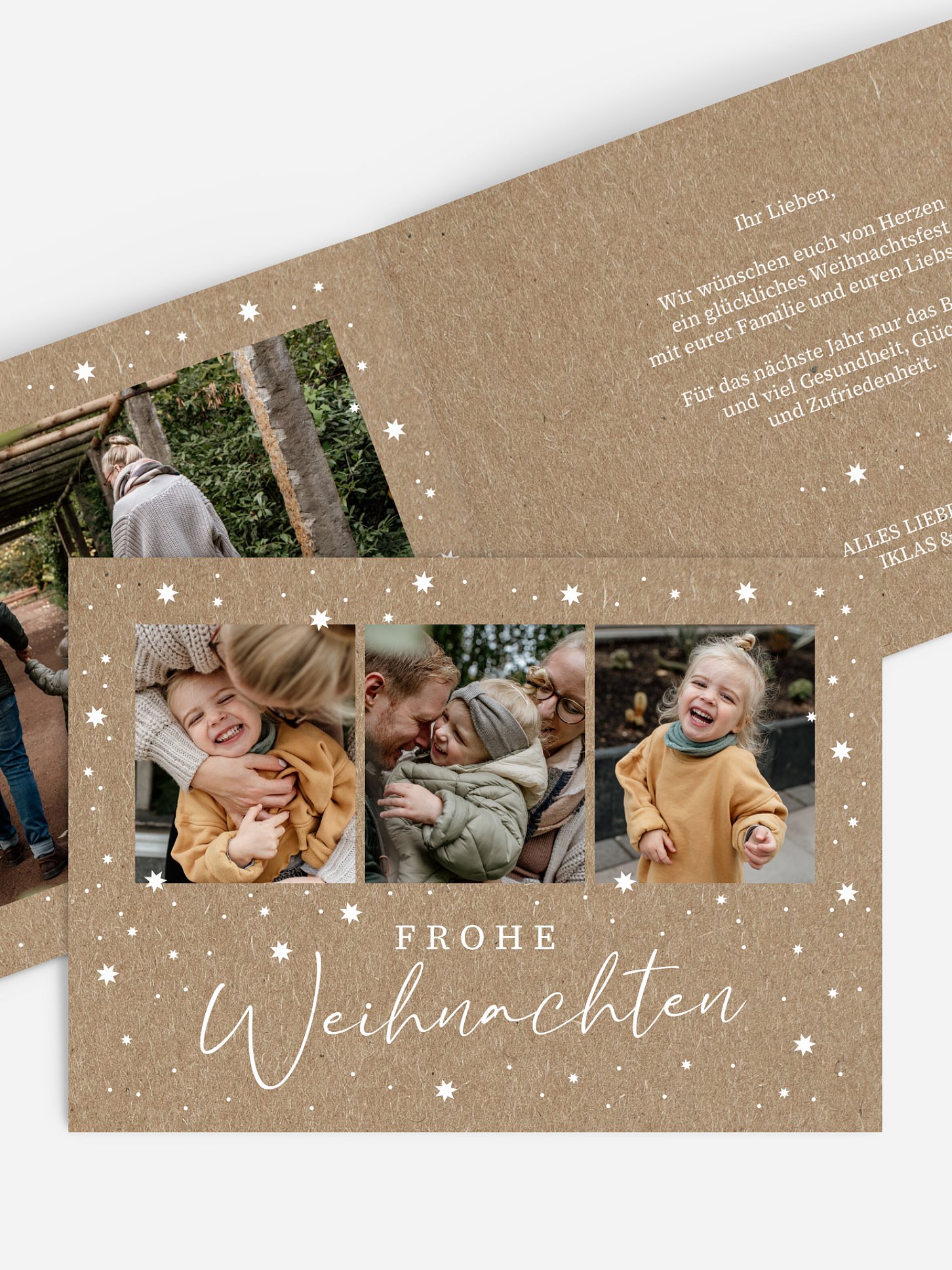 Weihnachtskarte Festhimmel Kraftpapier