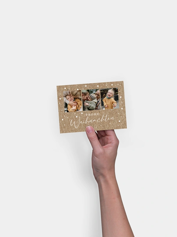 Weihnachtskarte Festhimmel Kraftpapier