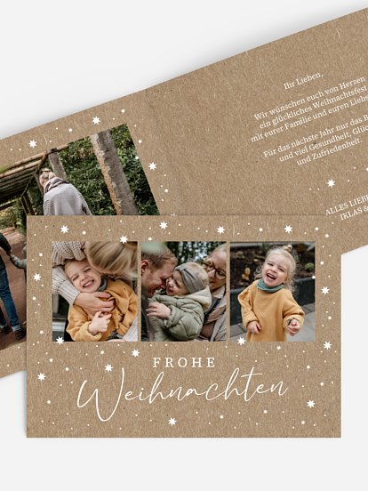 Weihnachtskarte Festhimmel Kraftpapier