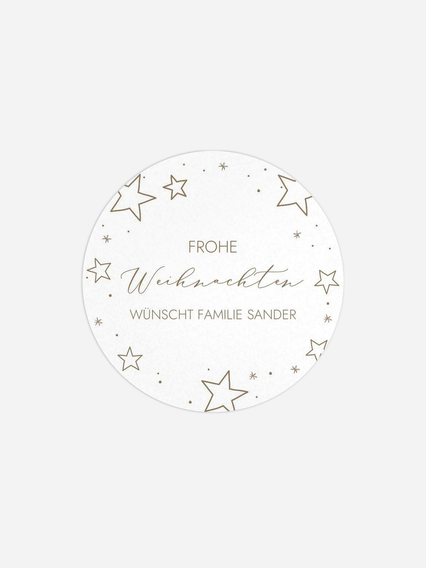 Geschenkaufkleber Weihnachten Weihnachtssterne Kraftpapier