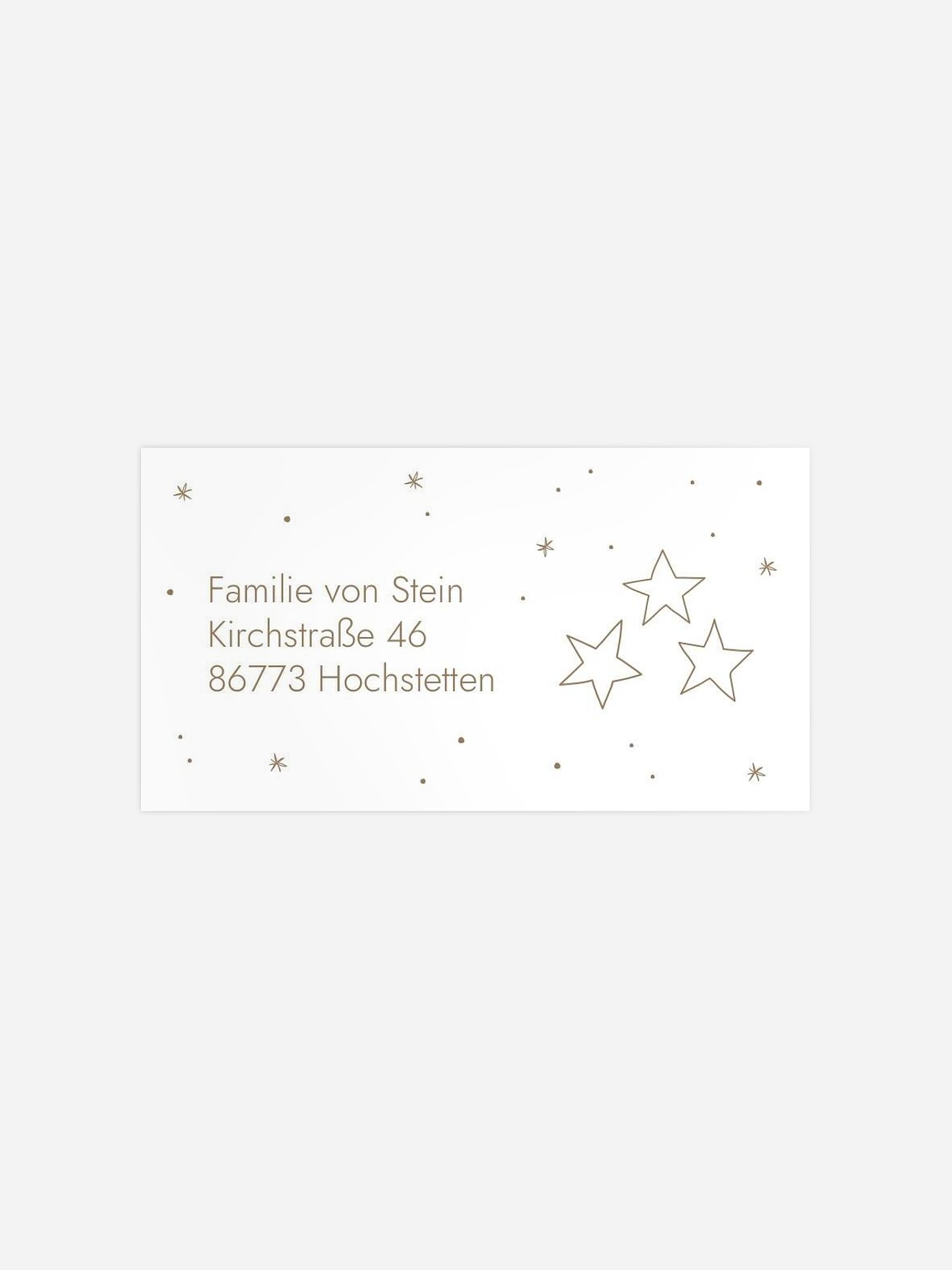 Empfängeraufkleber Weihnachten Weihnachtssterne Kraftpapier