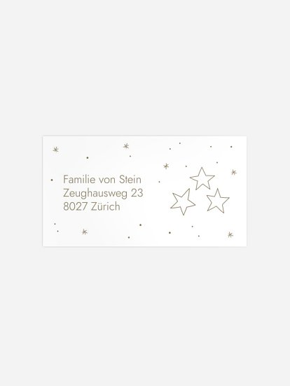 Empfängeraufkleber Weihnachten Weihnachtssterne Kraftpapier