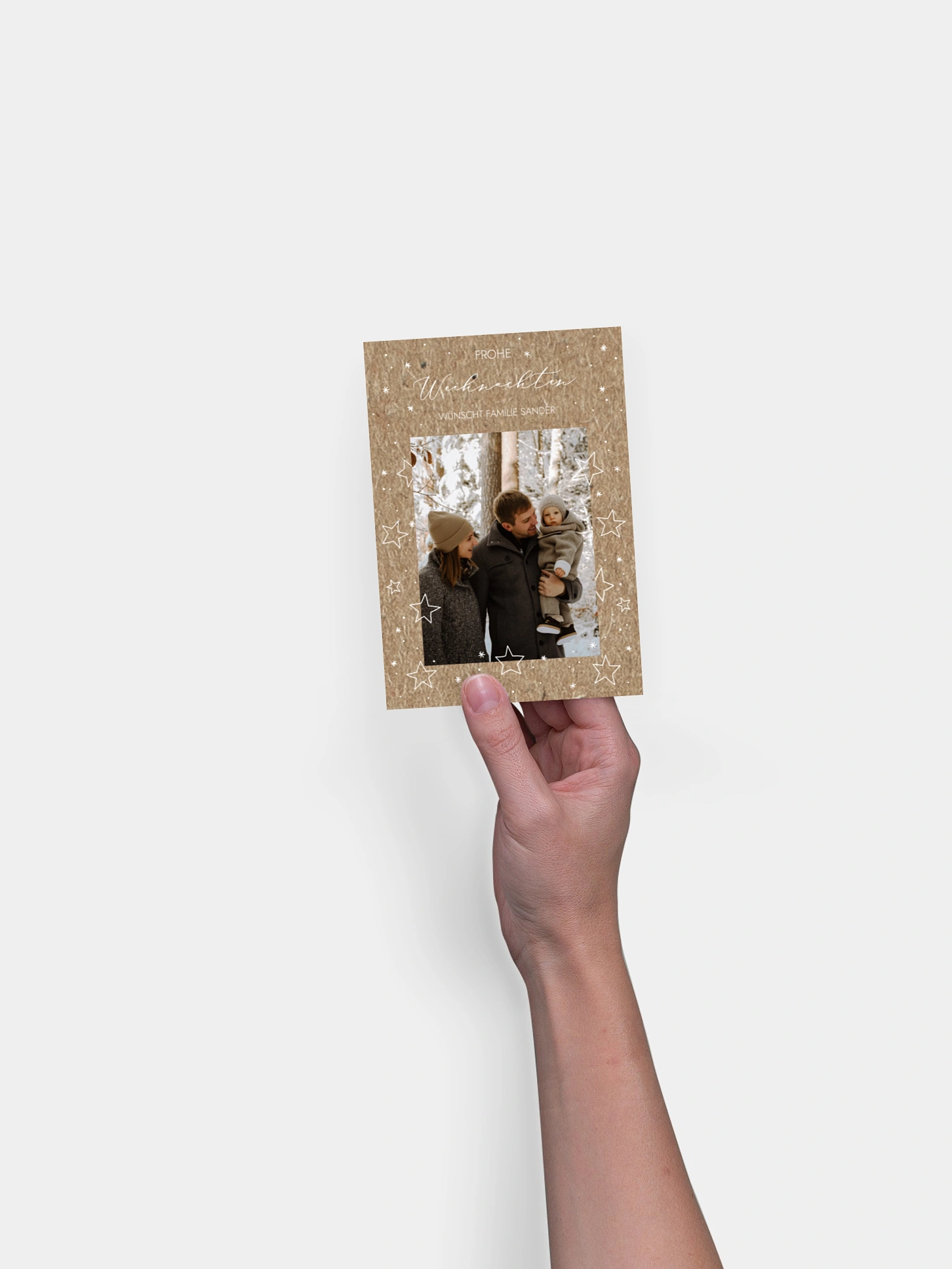 Weihnachtskarte Weihnachtssterne Kraftpapier