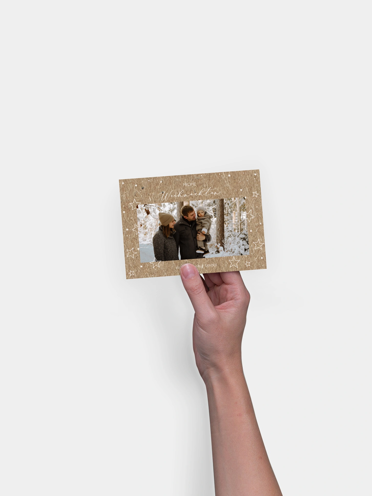 Weihnachtskarte Weihnachtssterne Kraftpapier