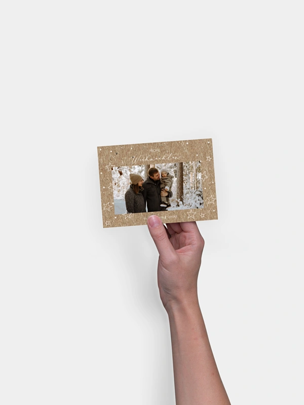 Weihnachtskarte Weihnachtssterne Kraftpapier