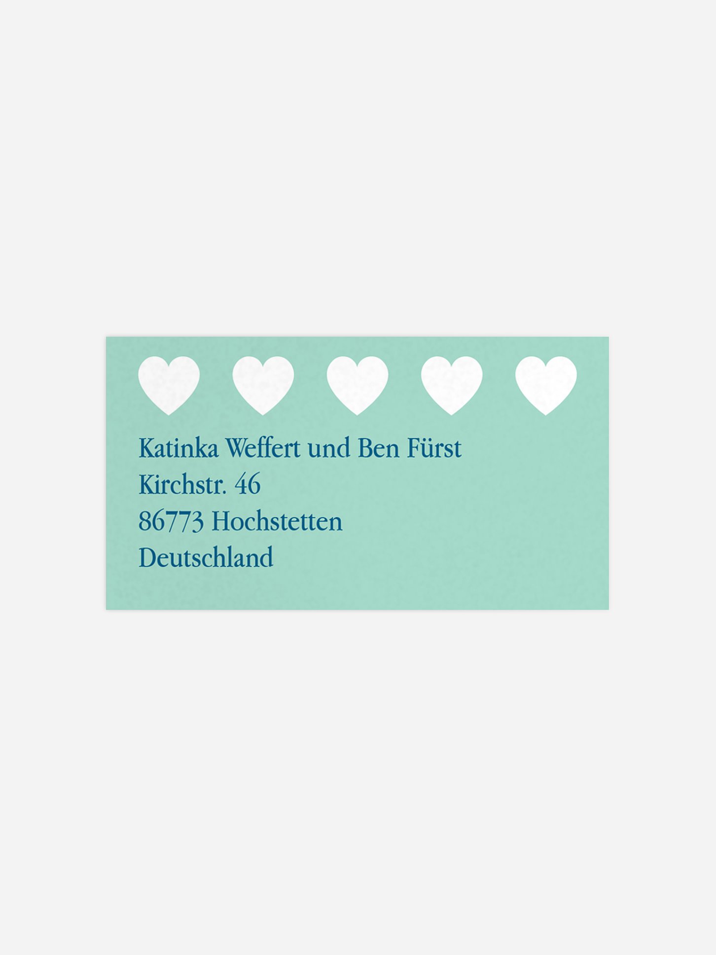 Empfängeraufkleber Herzvoll