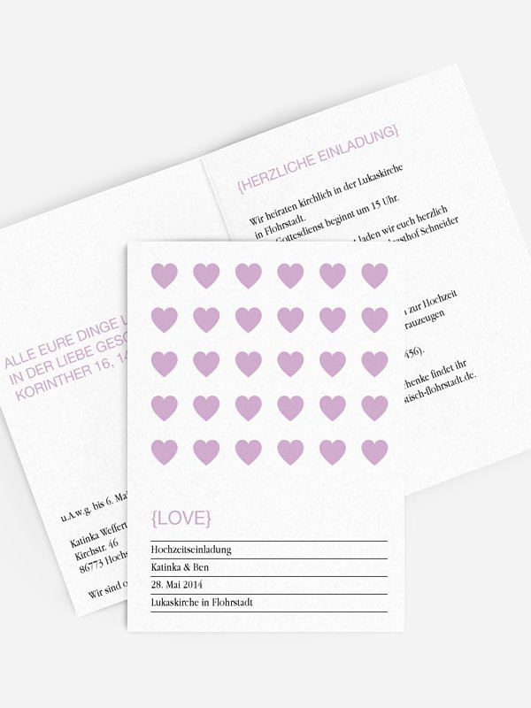 Hochzeitseinladung Herzvoll