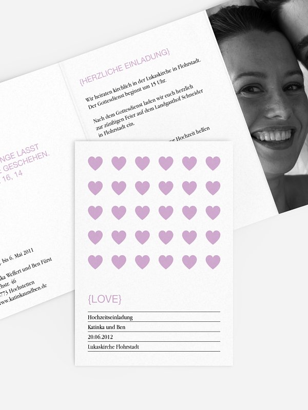 Hochzeitseinladung Herzvoll