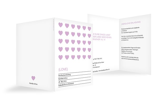 Hochzeitseinladung Herzvoll