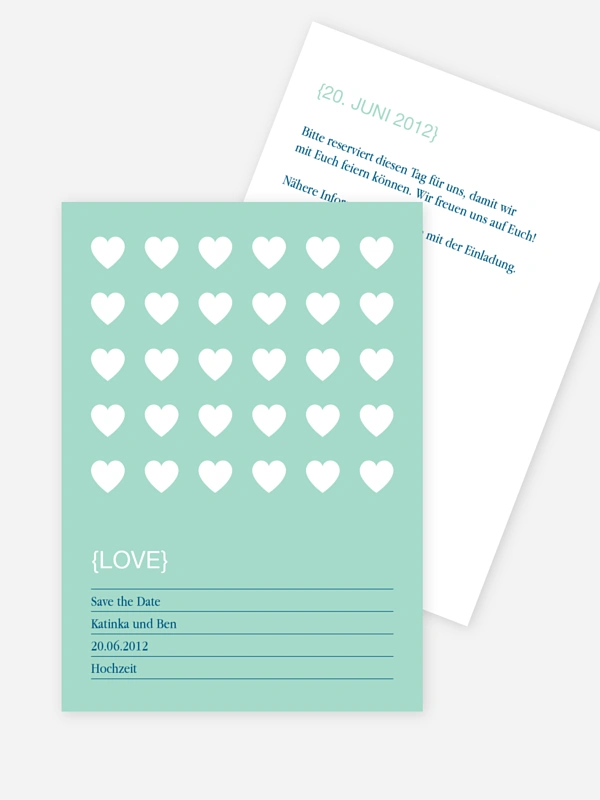 Save-the-Date Karte Herzvoll