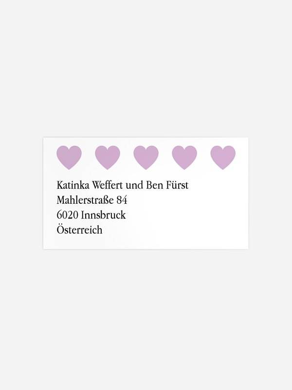 Empfängeraufkleber Hochzeit Herzvoll
