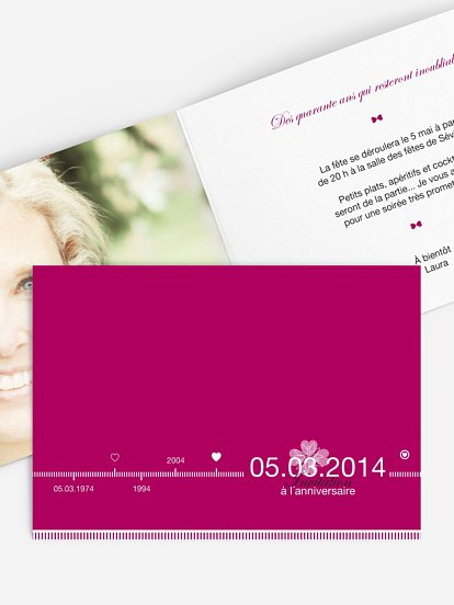invitation anniversaire Time line