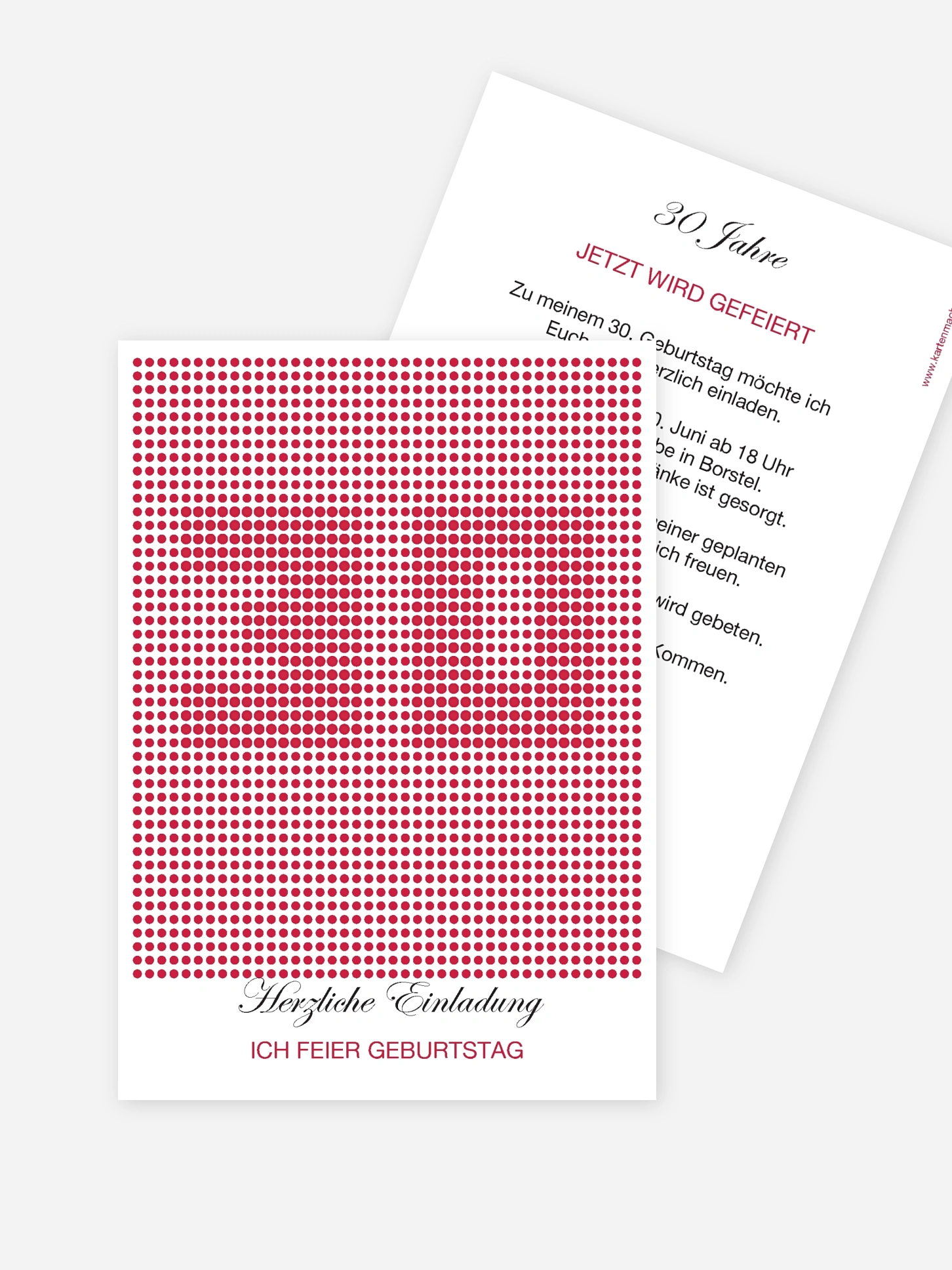 Einladung 30. Geburtstag Dots