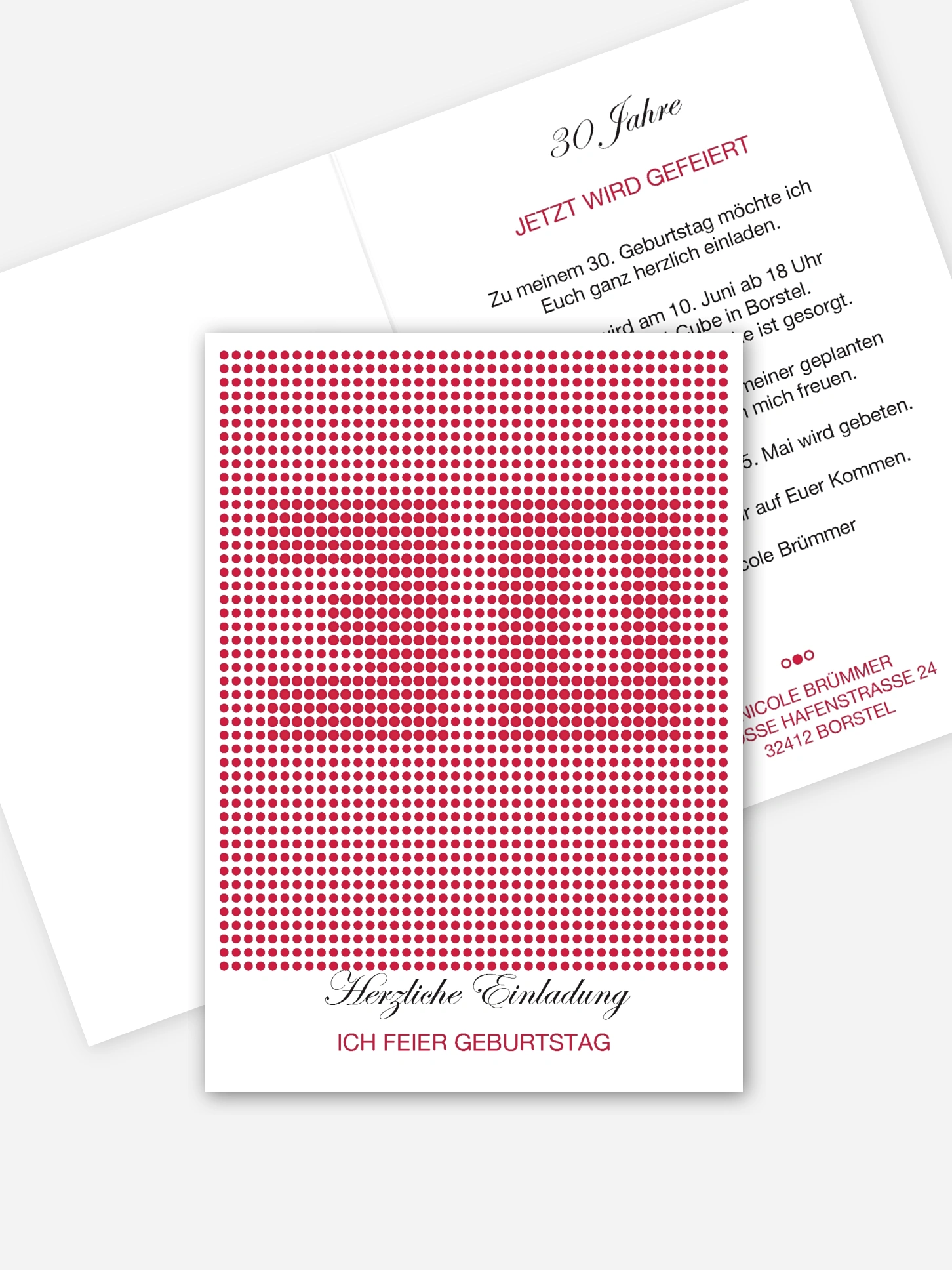 Einladung 30. Geburtstag Dots