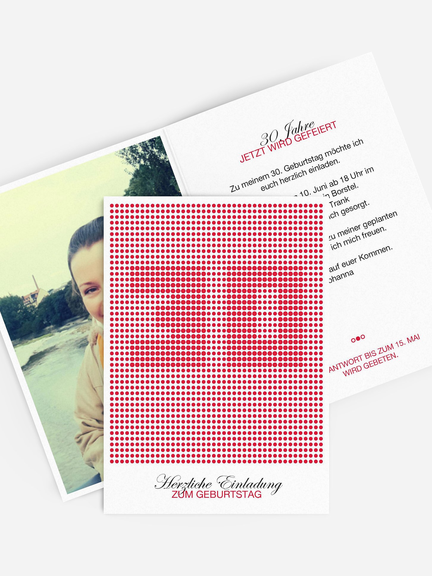 Einladung 30. Geburtstag Dots