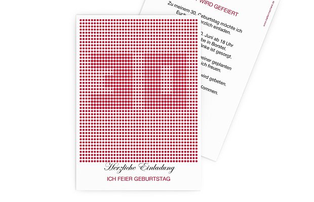 Einladung 30. Geburtstag Dots