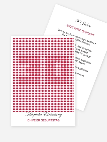 Einladung 30. Geburtstag Dots