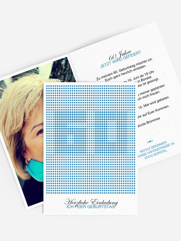 Einladung 60. Geburtstag Dots