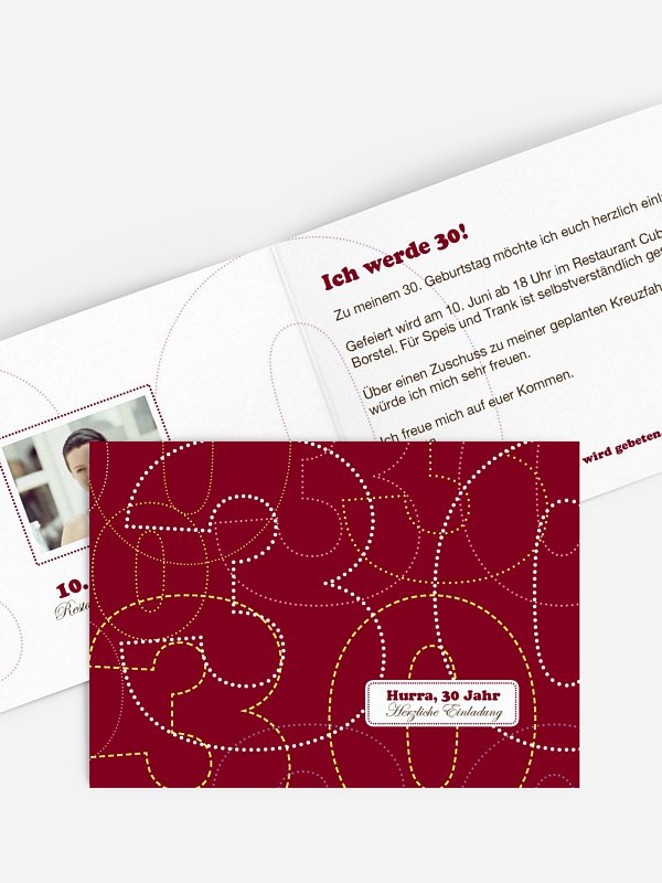 Einladung 30 Geburtstag Gepunktet