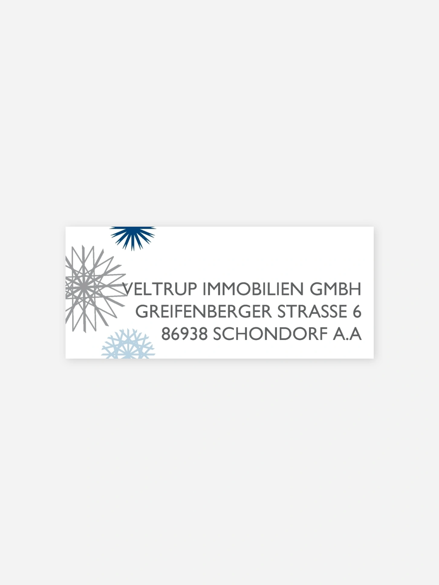 Absenderaufkleber geschäftl. Weihnachten Strohsterne
